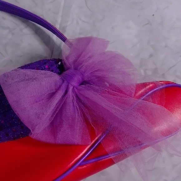 Red Hat Society Red & Purple Sequin Hat Shaped Purse - Picture 4 of 6